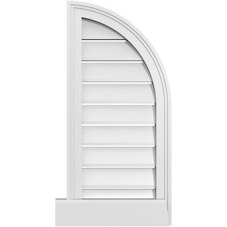 Ekena Millwork Quarter Round Top Right Surface Mount PVC Gable Vent w/ 2"W x 2"P Brickmould Sill Frame, 14"W x 30"H GVPQR14X3003SF